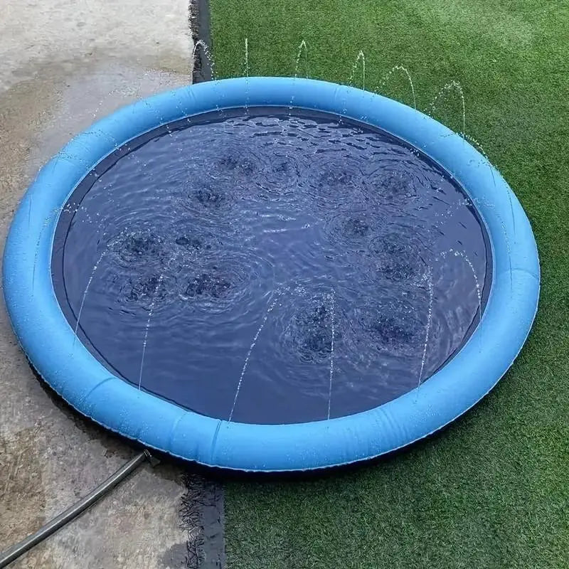 Portable Outdoor Pet Water Sprinkler and Bathing Pad for Dogs, Non-Slip Inflatable Shower Soaker for Daily Use