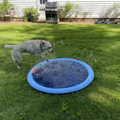 Portable Outdoor Pet Water Sprinkler and Bathing Pad for Dogs, Non-Slip Inflatable Shower Soaker for Daily Use