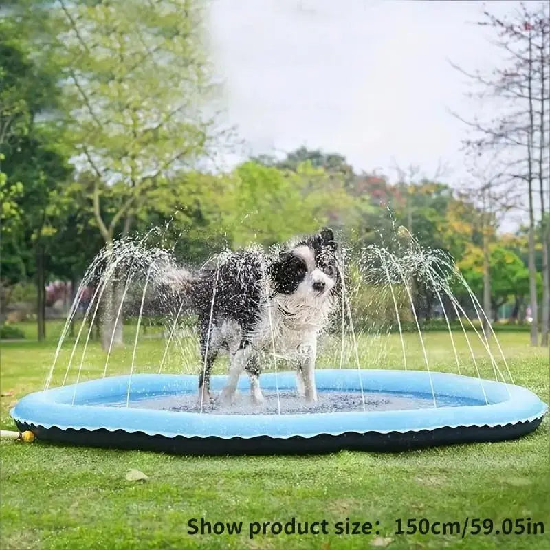 Portable Outdoor Pet Water Sprinkler and Bathing Pad for Dogs, Non-Slip Inflatable Shower Soaker for Daily Use